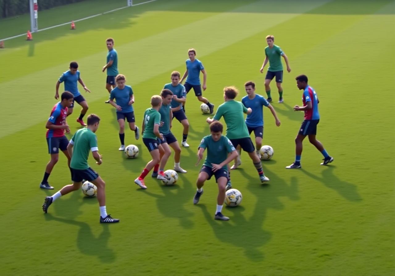 Allenamento tattico gegenpressing con squadra under 16